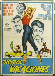 Cine: FY84 ALEGRES VACACIONES WALTER CHIARI ISABELLE COREY LUIS DAVILA POSTER ORIGINAL ESTRENO 70X100